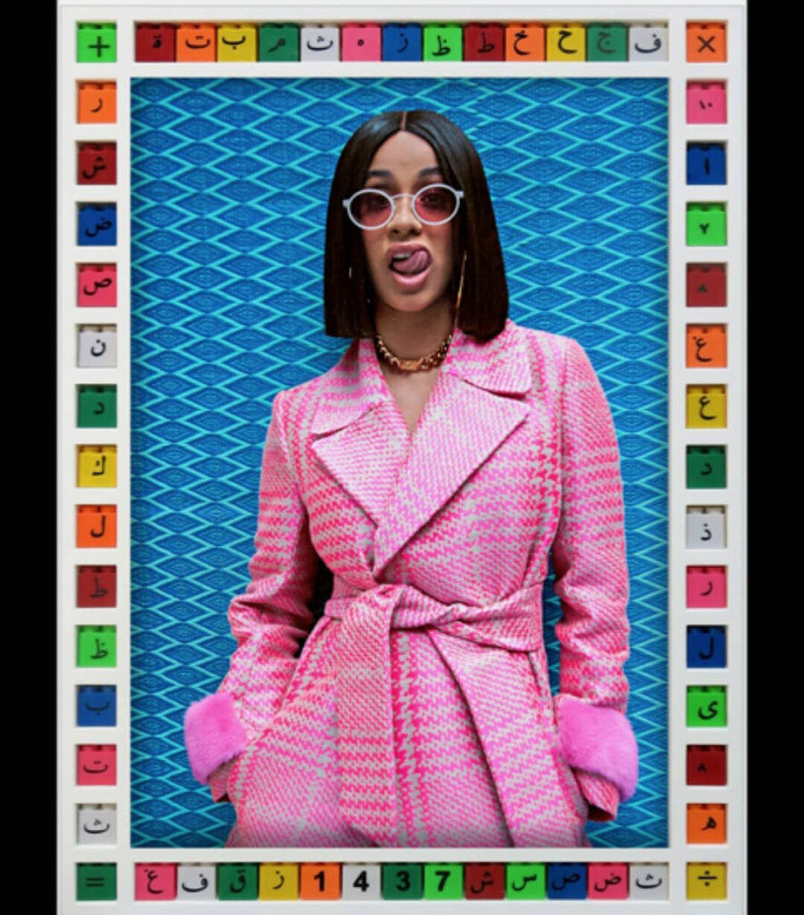 Cardi B Brooklyn ny 2017 Right: "Billie Eilish" for Vogue shoot USA, LA 2019 Courtesy of Hassan Hajjaj