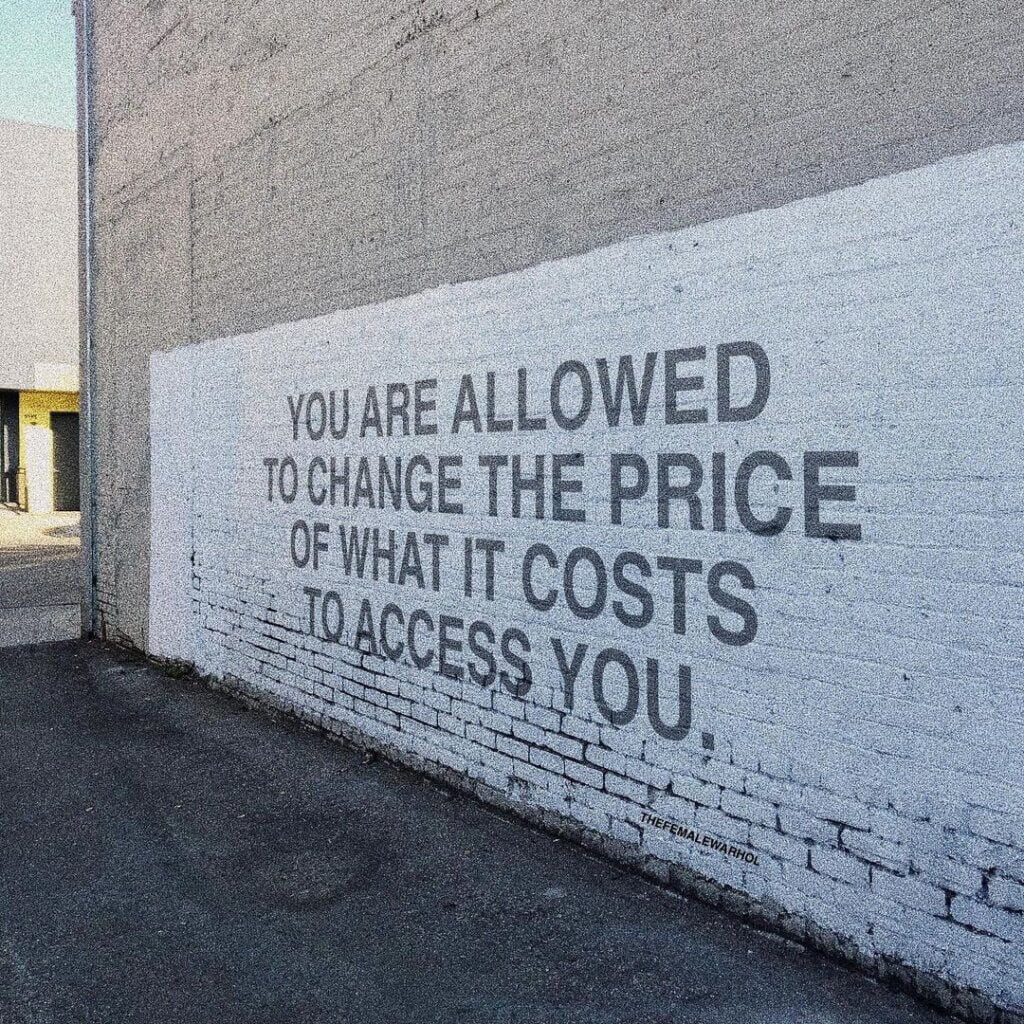 The Female Warhol - You are allowed to change the price of what it costs to access you